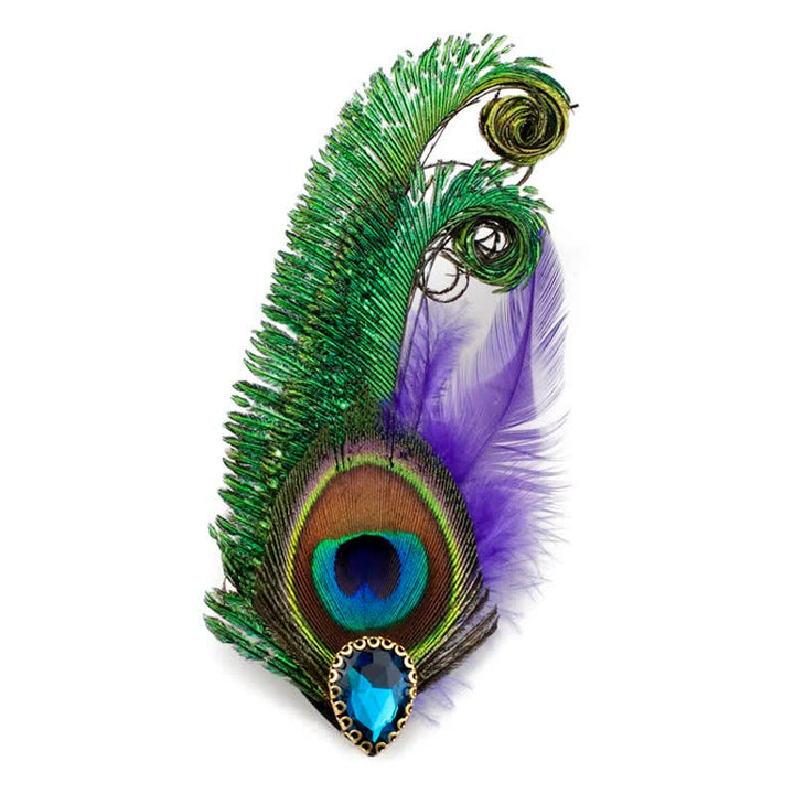 Strass Pfauenauge-Federbrosche