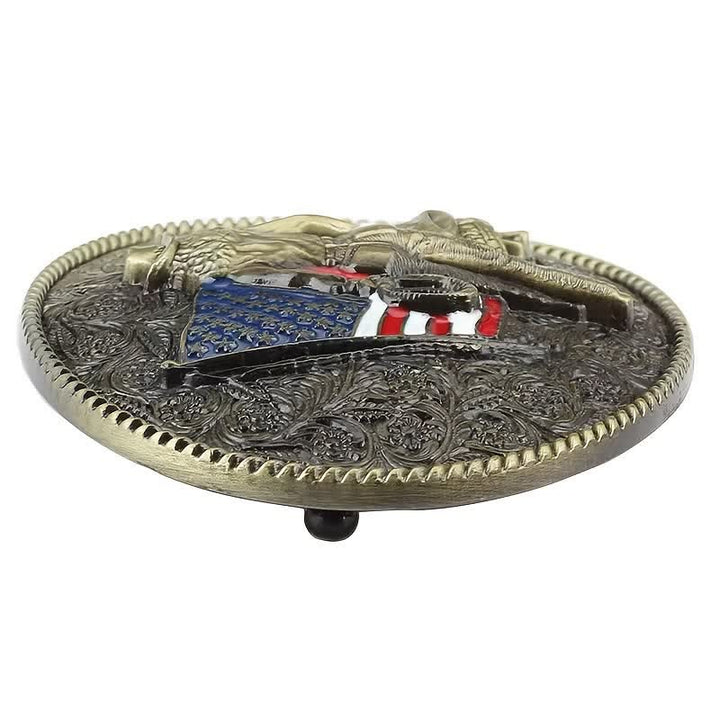 DIY Cowboy Ledergürtel mit amerikanischer Flaggen Schnalle für Männer