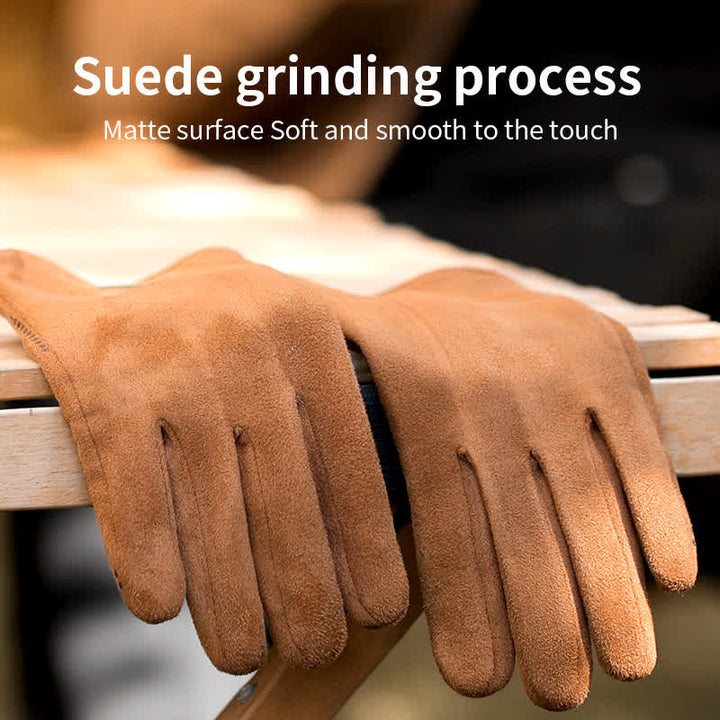 Thermo-Veloursleder-Split-Finger-Handschuhe
