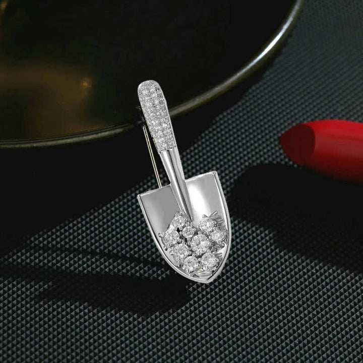 Unisex Mini-Schaufel-Brosche plattiert