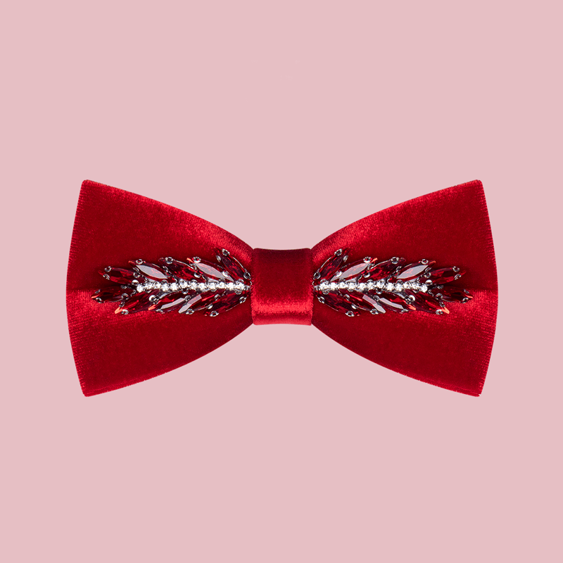 Herren Witty Crystal Samt Fliege