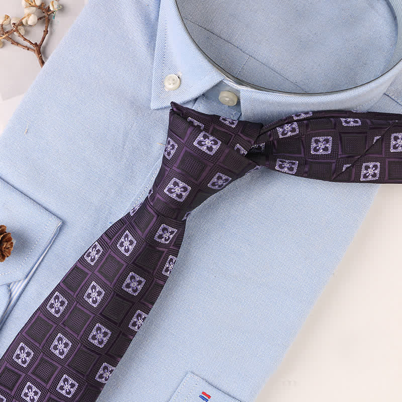 Herren Vintage Krawatte mit geometrischen Blumenmotiven 