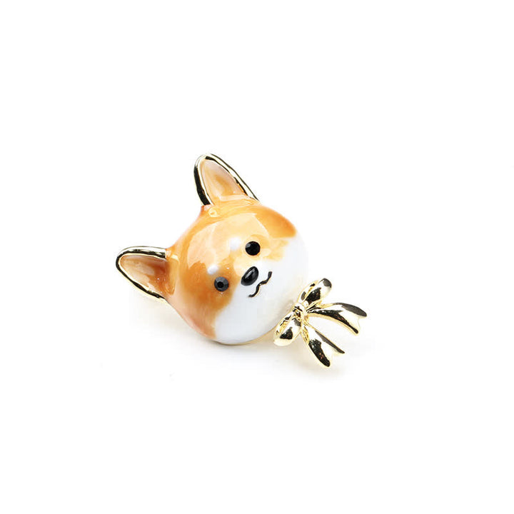 Unisex Süße Shiba Inu Hund Brosche aus Emaille
