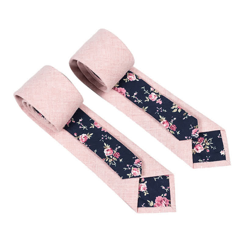 Herren Neuartiger Karo-Blumen-Patchwork-Krawatte - Erröten - image 16