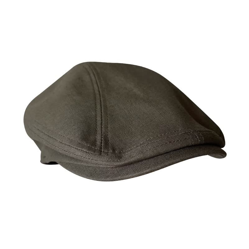 Leinen Army green Atmungsaktives Barett Flachkappe
