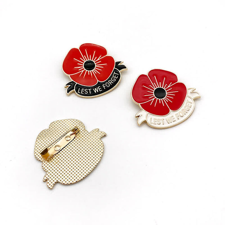 3Stk. Unisex Wir werden die Mohnblume nicht vergessen Brosche