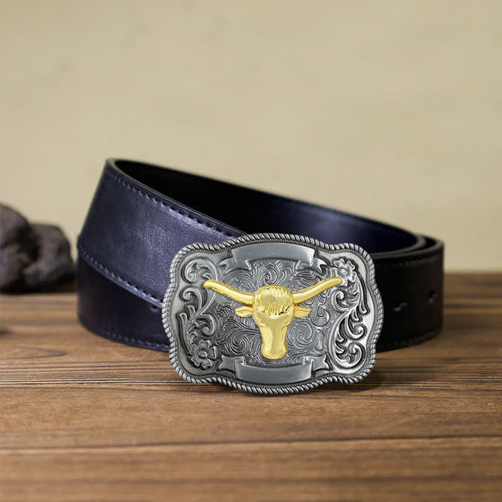 Herren DIY Ledergürtel mit goldener Tierschnalle