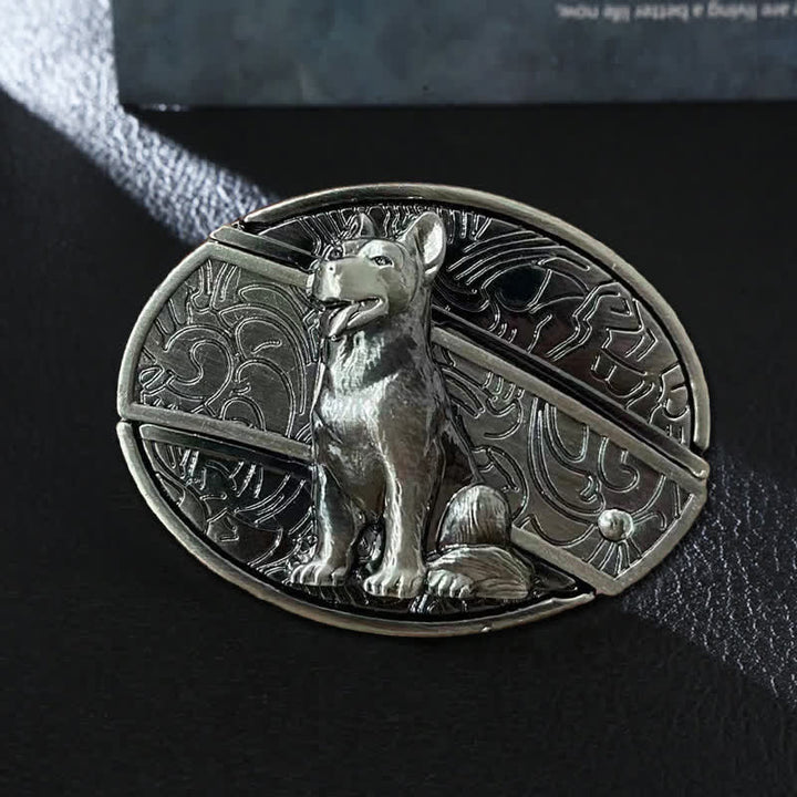 DIY-Ledergürtel mit verstecktem Klappmesser „Loyal Dog“ für Herren
