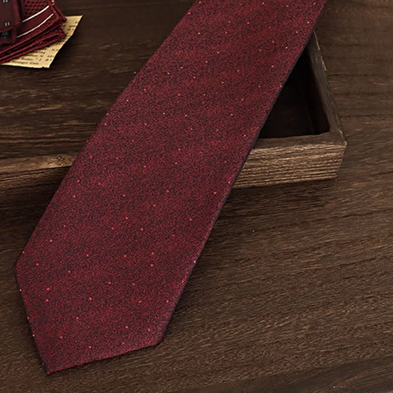 Herren Burgund Krawatte mit kleinen Punkten - image 3