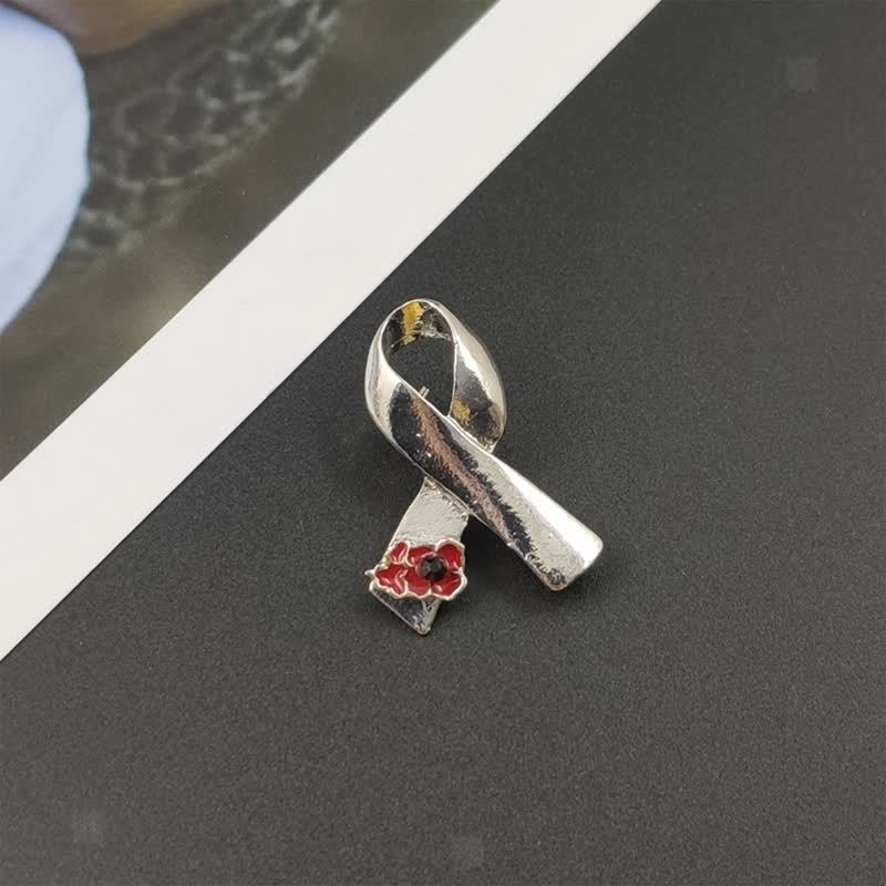 Unisex Krankheit Bewusstsein Schleife Mohn Brosche