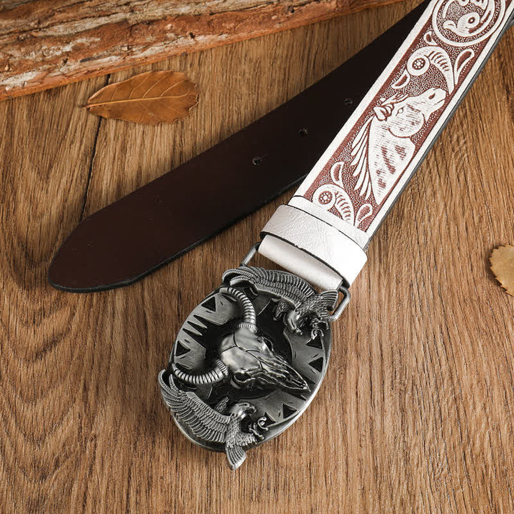 Herren Vintage Bull &amp; Dual Eagles Ledergürtel