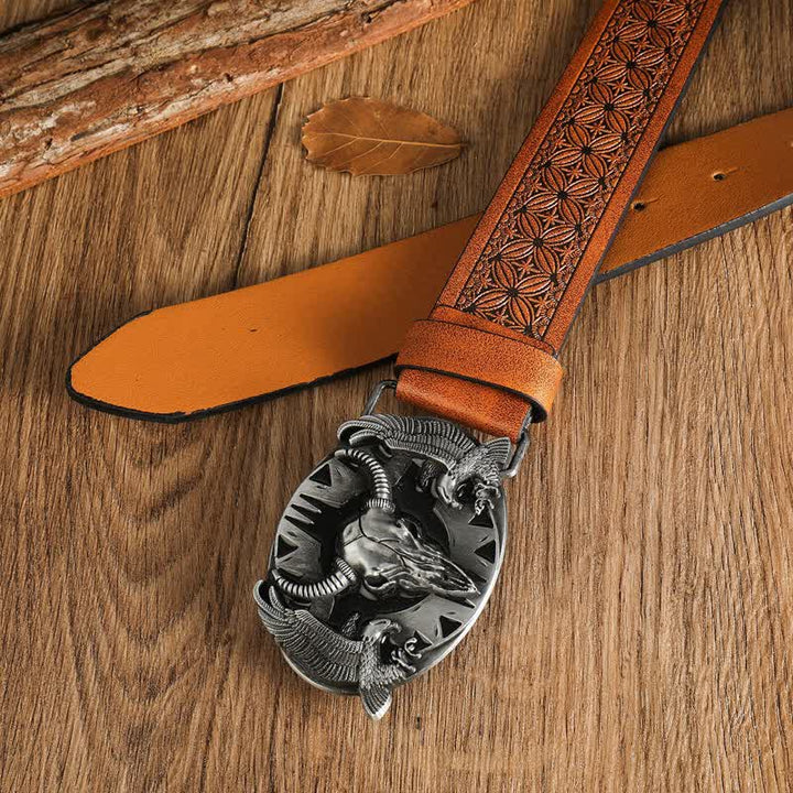 Herren Vintage Bull &amp; Dual Eagles Ledergürtel