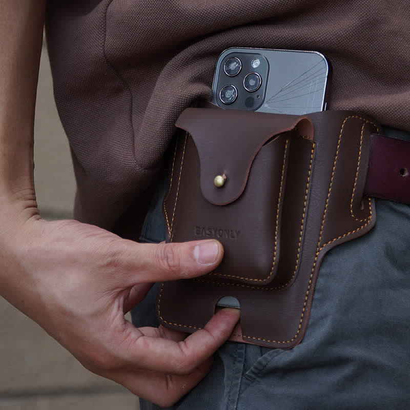 Leder-Gürteltasche mit Handyfach