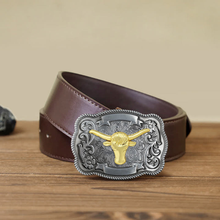 Herren DIY Ledergürtel mit goldener Tierschnalle