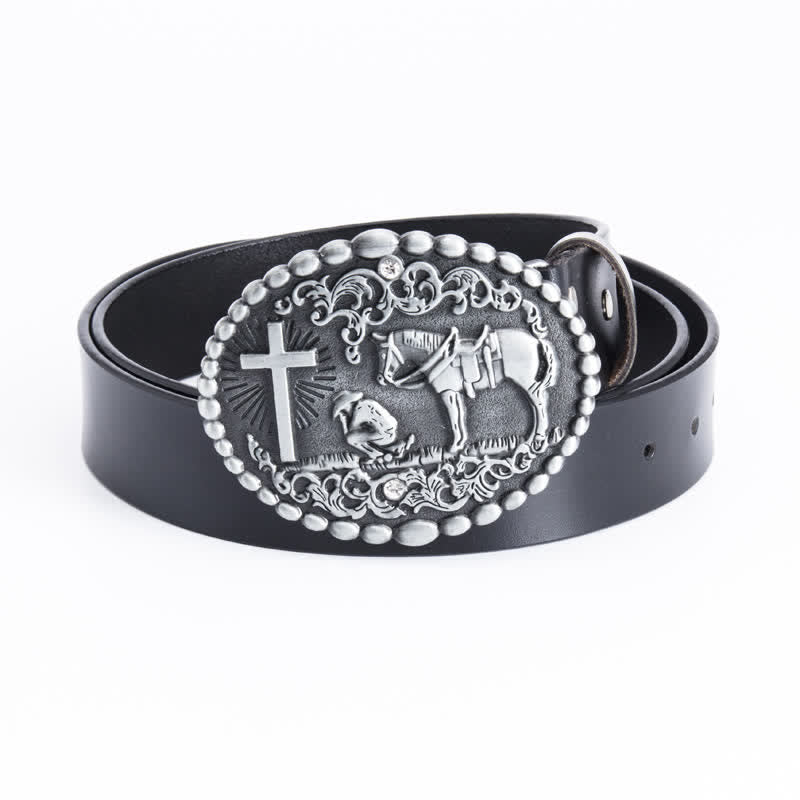Herren Steed Kreuz Knien Gebet Ledergürtel