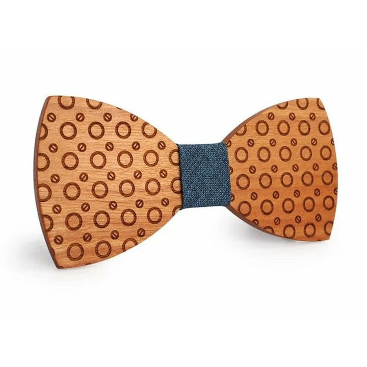 Herren Fliege aus Holz mit Polka-Dots