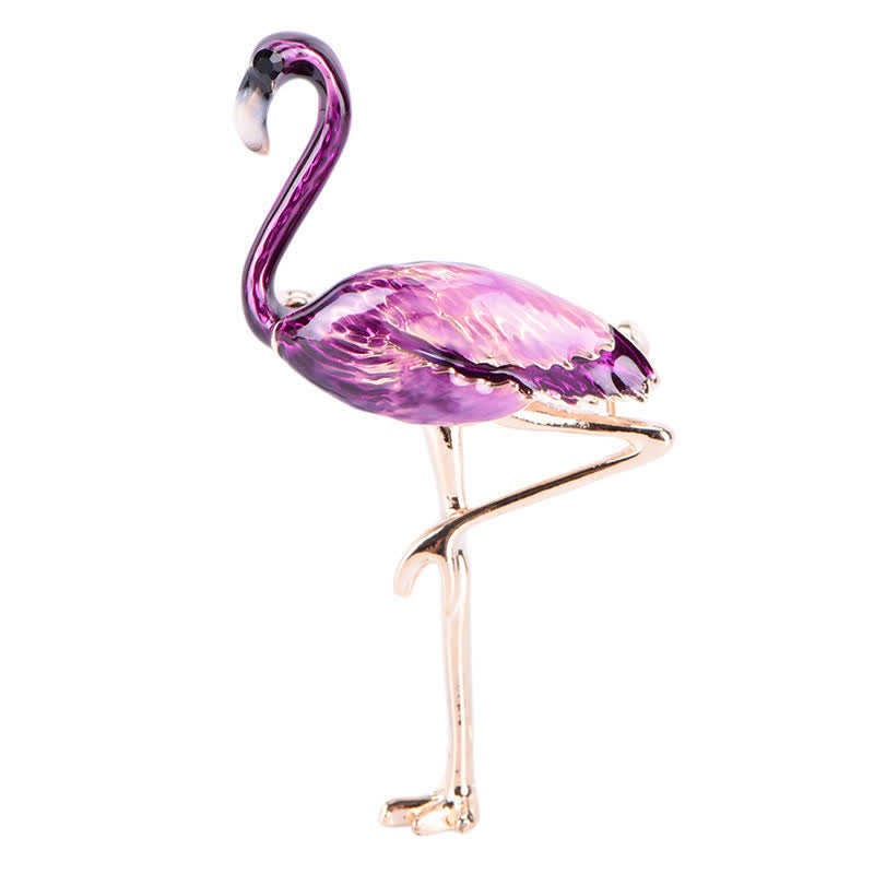 Frauen Exotische Emaille Flamingo Brosche