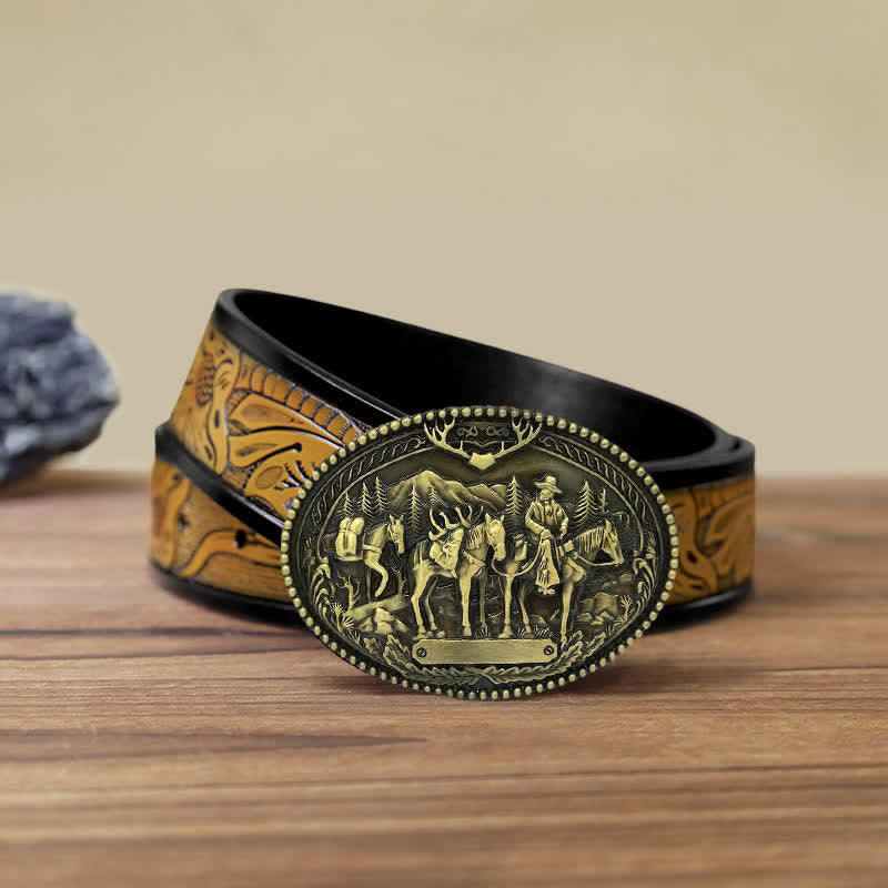 Herren DIY Cowboy Ritter Führt Pferd Schnalle Ledergürtel