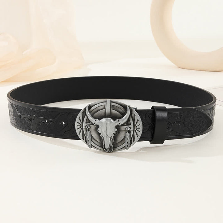 Herren gravierter Mad Bull Ledergürtel