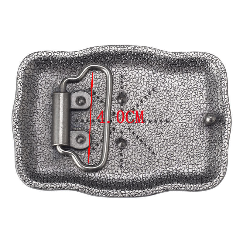 Herren-DIY-Silberne quadratische Langhorn-Stier-Schnallen-Ledergürtel