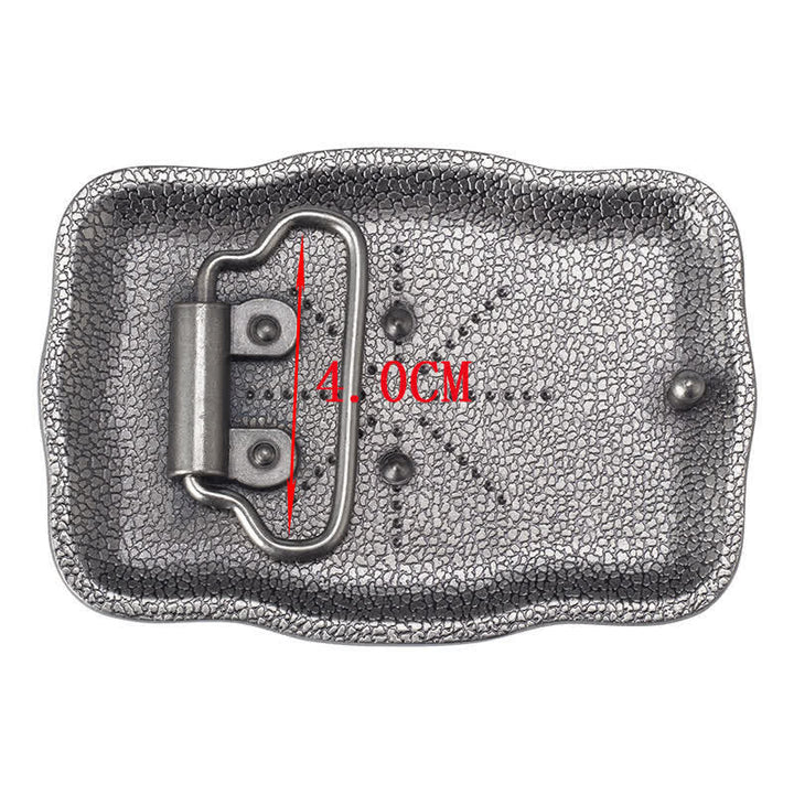 Herren-DIY-Silberne quadratische Langhorn-Stier-Schnallen-Ledergürtel