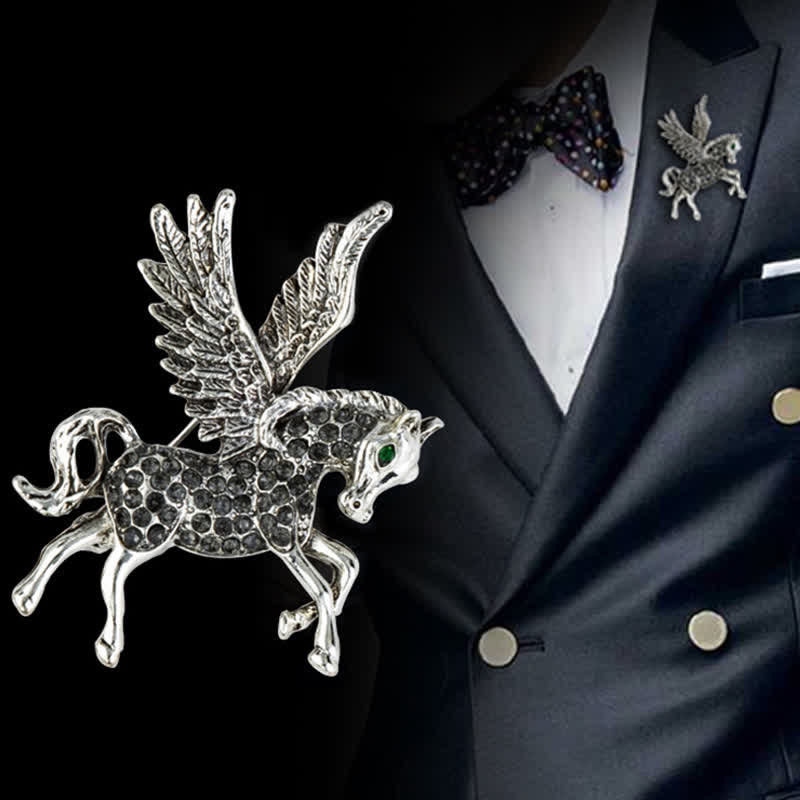 Herren Vintage Pegasus-Flügel Brosche