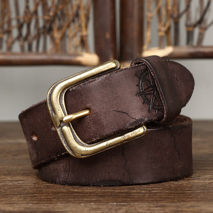 Herren-Gürtel mit geschnitztem Schiffsanker-Design