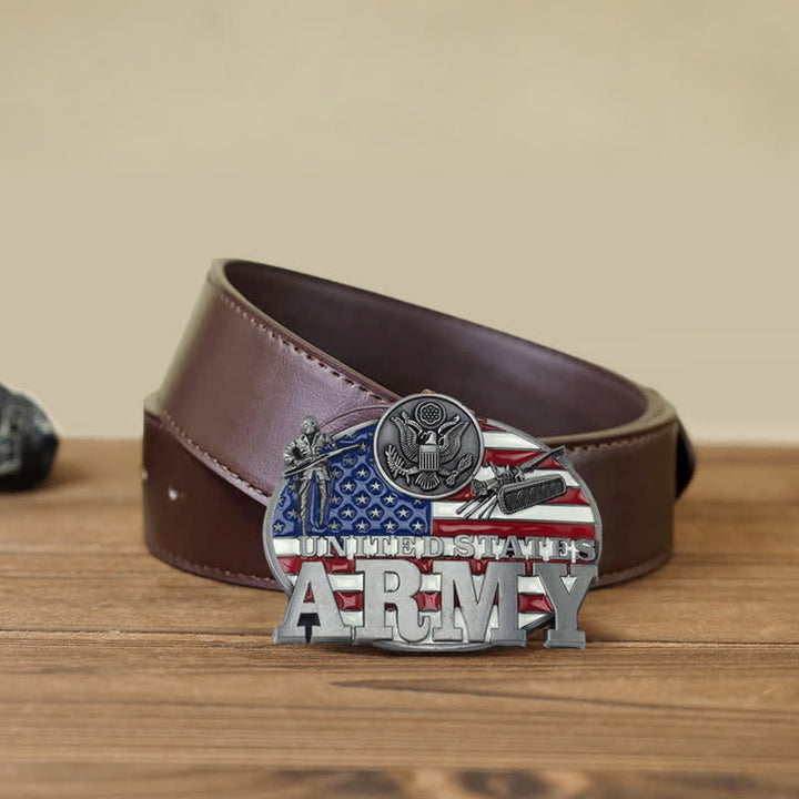 Herren DIY Militär US Army Schnalle Ledergürtel