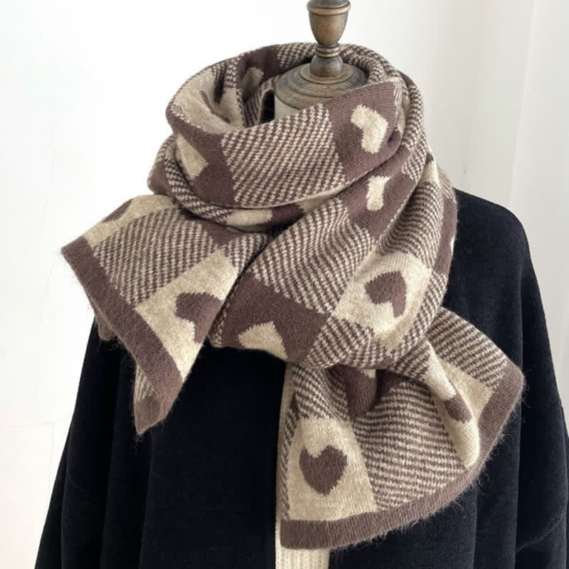 Doppelseitiger Chunky Love Karoschal für Damen