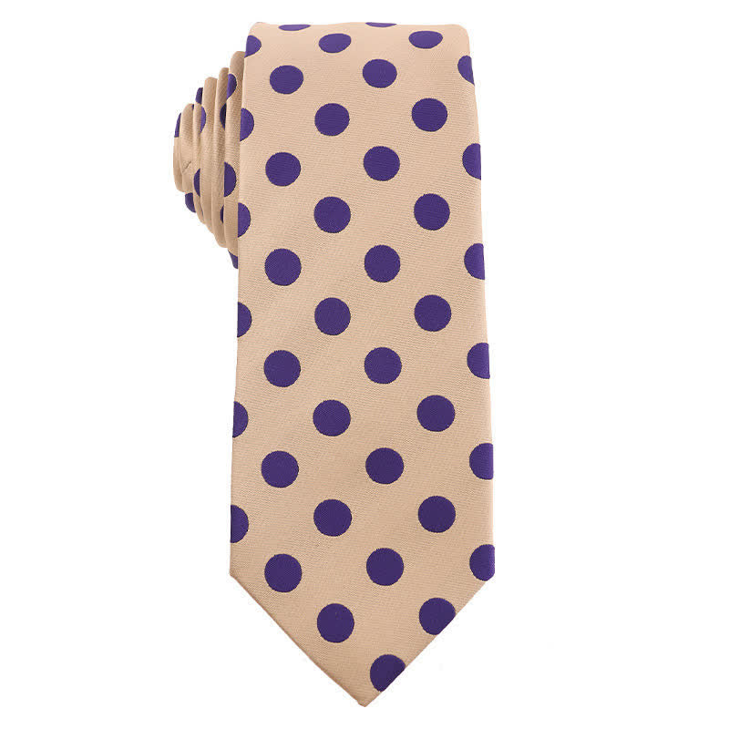 Herren's Britische Khaki Champagner Serie Krawatte - Violette Punkte - image 2