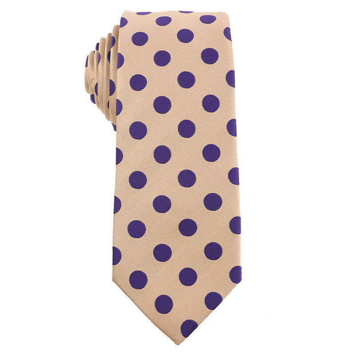 Herren's Britische Khaki Champagner Serie Krawatte - Violette Punkte - image 2
