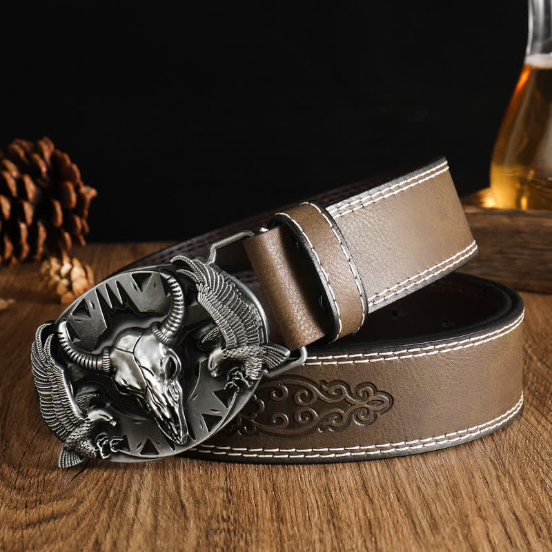 Herren Vintage Bull &amp; Dual Eagles Ledergürtel