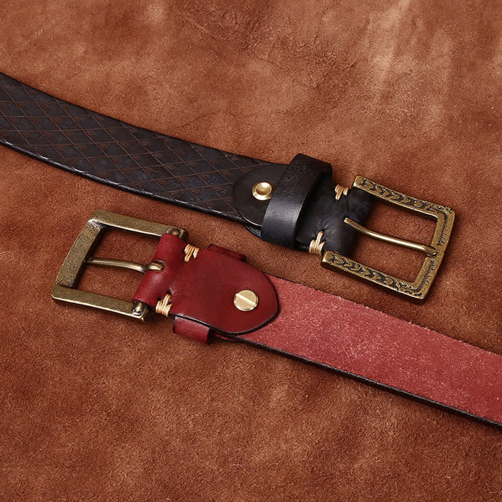 Entworfenes Vintage-Lederband mit geprägtem Diamantmuster