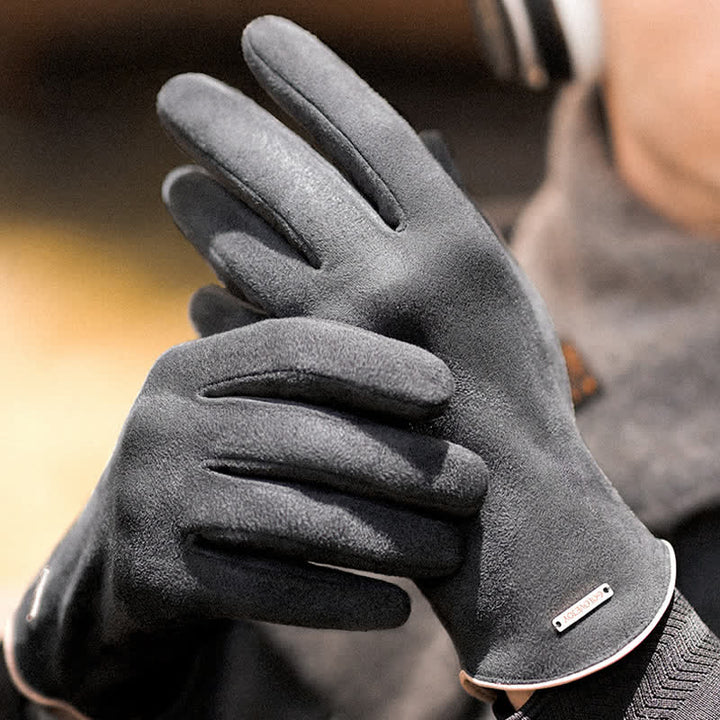 Thermo-Veloursleder-Split-Finger-Handschuhe