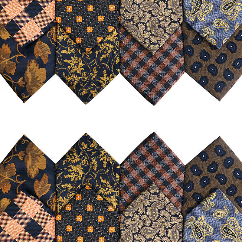 Gold-orangefarbene Paisley-Krawatte für Herren - image 0