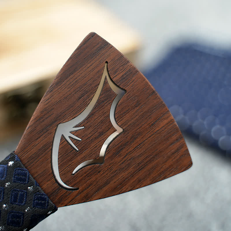 3-teiliges Set, Herren Fliegen aus Holz mit Dämonenflügeln