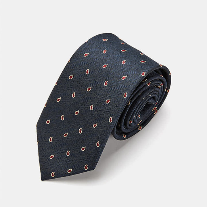 Herren Luxus Mikro Paisley Krawatte - Marineblau - image 8