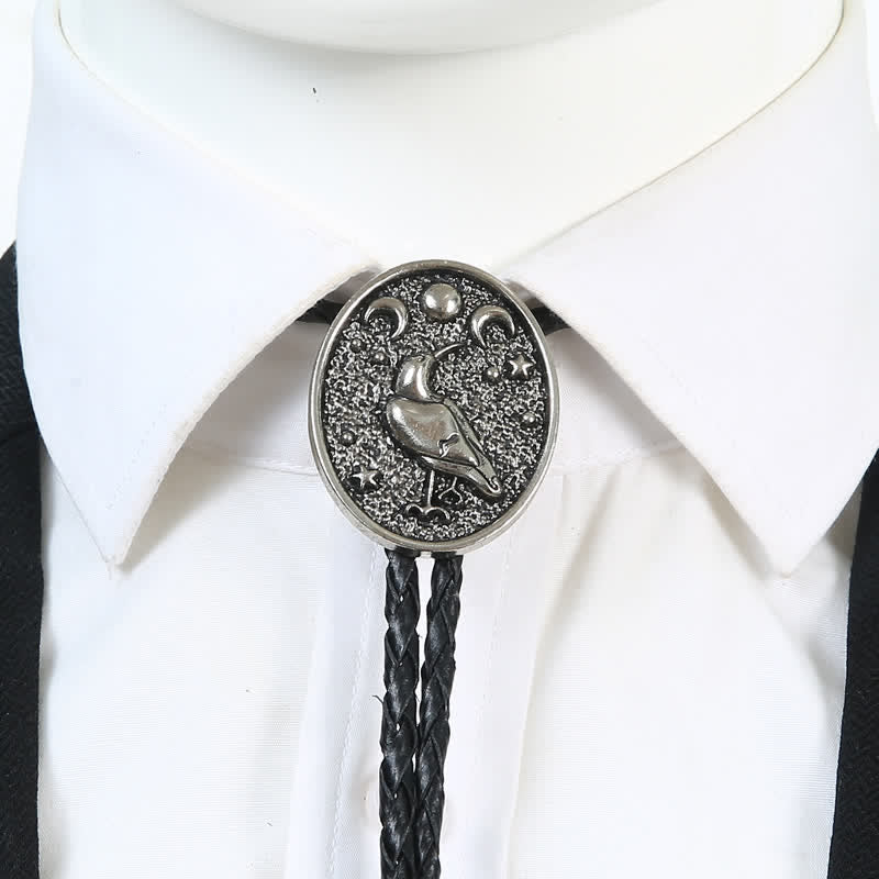 Einfache Sterne Mond Trendiger Vogel Bolo Tie