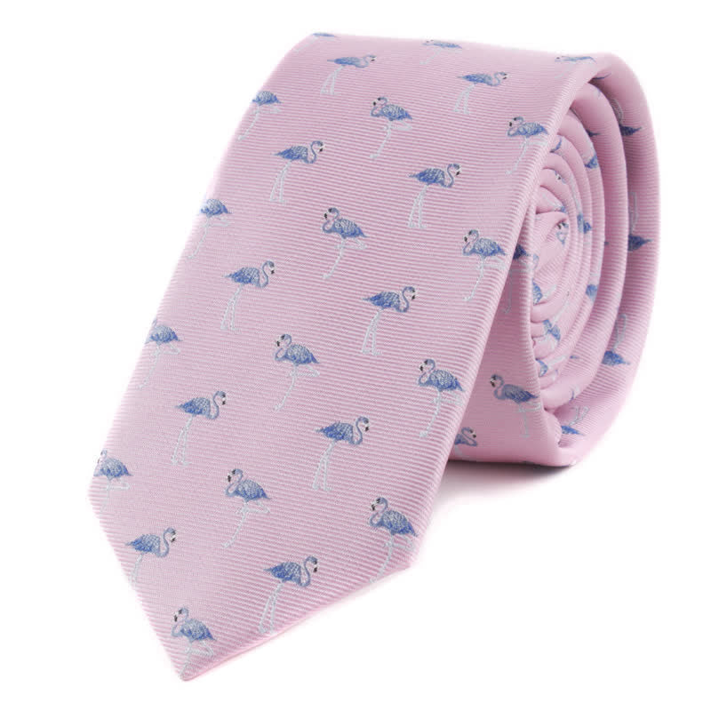 Herren-Krawatte mit Tier-Poker-Motiven - Rosa Flamingo - image 3