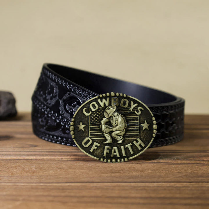 Herren DIY Cowboys Of Faith Schnalle Ledergürtel