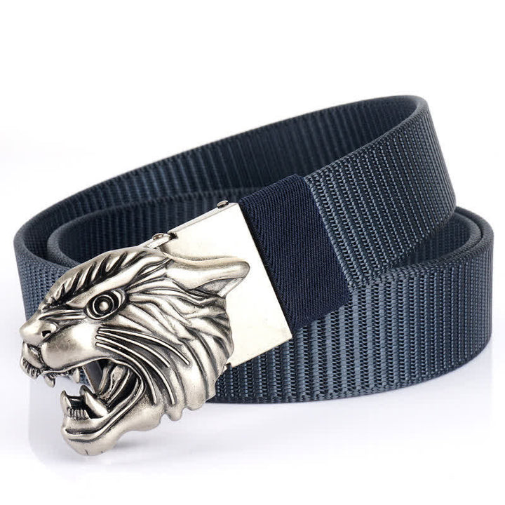 Nylon-Gürtel mit brüllendem Tigerkopf für Männer