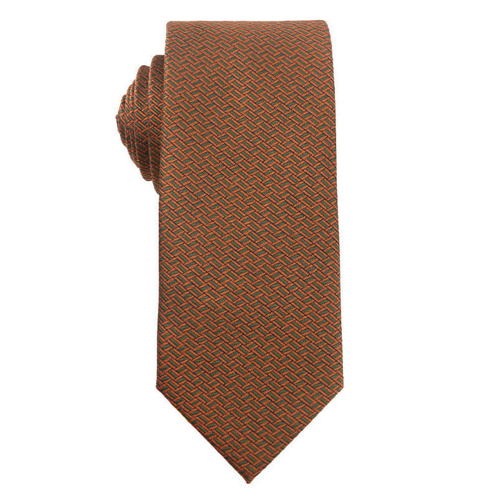 Herren Waldgrün Orange Serie Krawatte - Weben - image 9