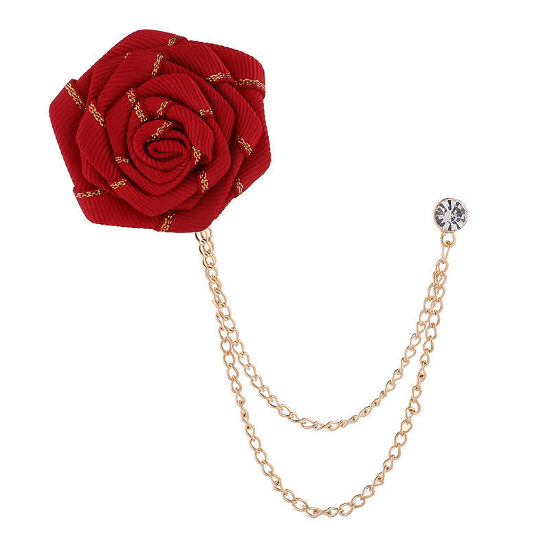 Charmante florale Rosenketten-Brosche für Männer