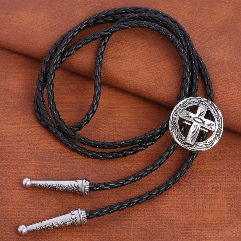 Retro-Hemd-Accessoires Kreis-Kreuz-Bolokrawatte