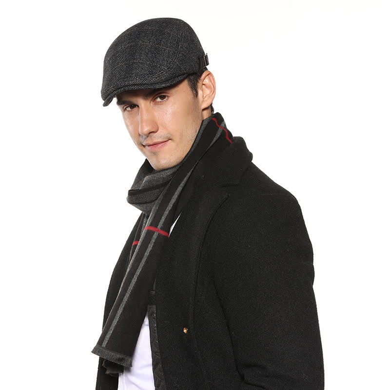 Künstler-Polarfleece-Kariertes Flat Cap Barett - image 2