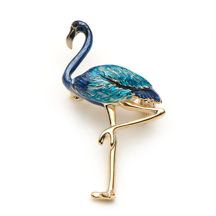 Frauen Exotische Emaille Flamingo Brosche