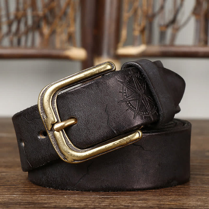 Herren-Gürtel mit geschnitztem Schiffsanker-Design