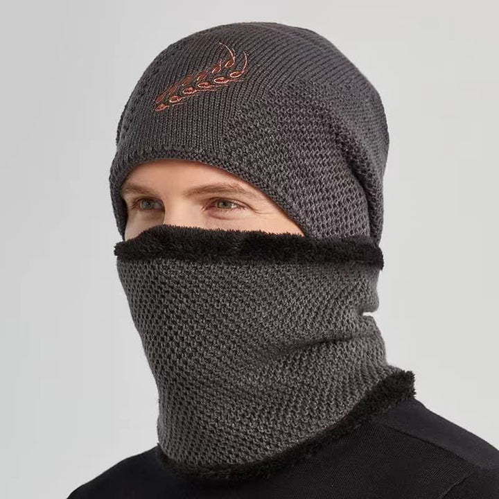 2-teiliges Set Stickmuster Weizen Beanie Mütze &amp; Halswärmer