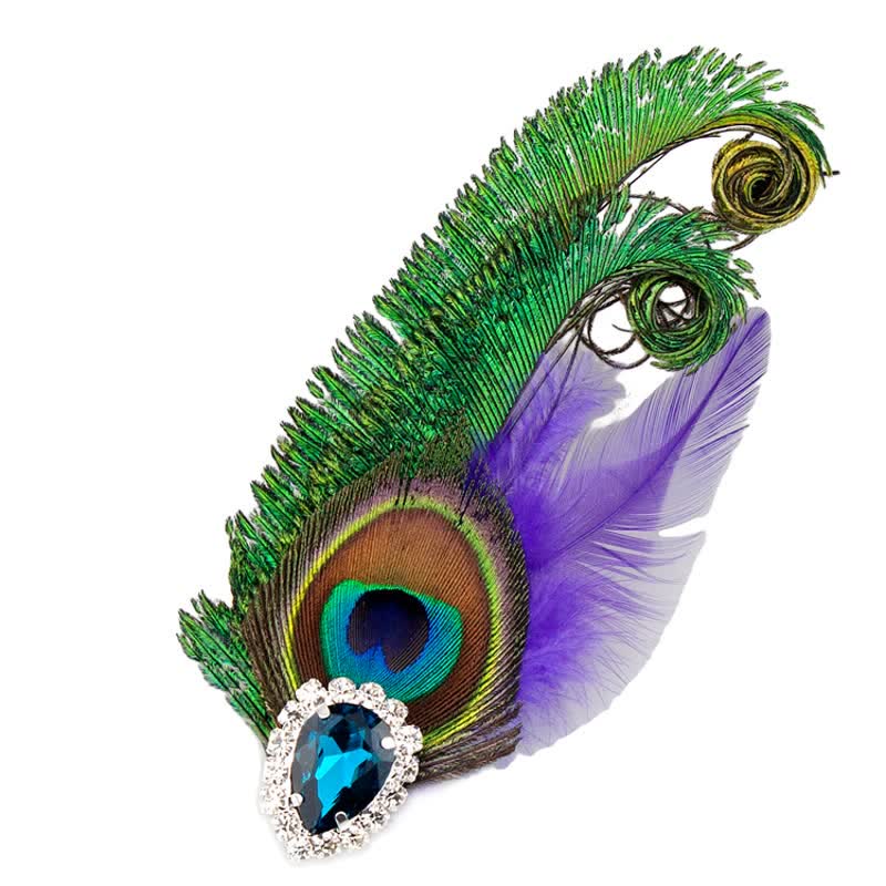 Strass Pfauenauge-Federbrosche