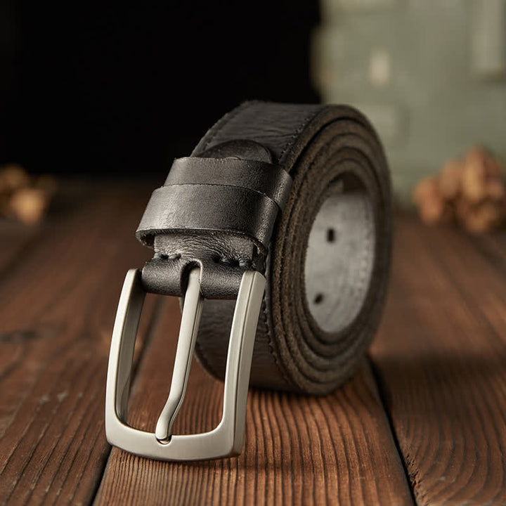 Klassischer strukturierter Cowboy-Ledergürtel für Herren - Schwarz - 46 - image 10